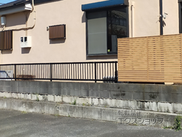 埼玉県三郷市のの門扉 ミエッタフェンス 防犯たて格子タイプ 自由柱施工 施工例