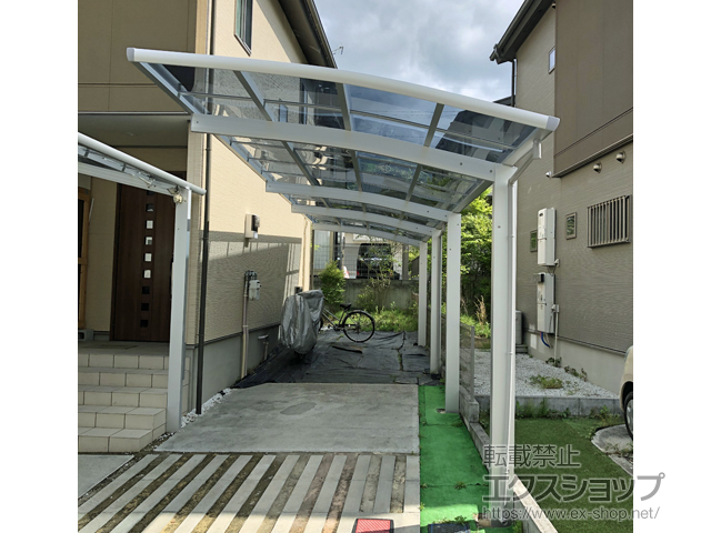 京都府亀岡市ののカーポート レイナポートグラン 縦連棟　積雪〜20cm対応 施工例