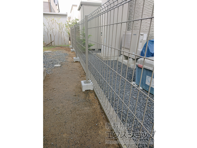 宮城県大崎市ののフェンス・柵 イーネットフェンス 3F型 自由柱施工 施工例