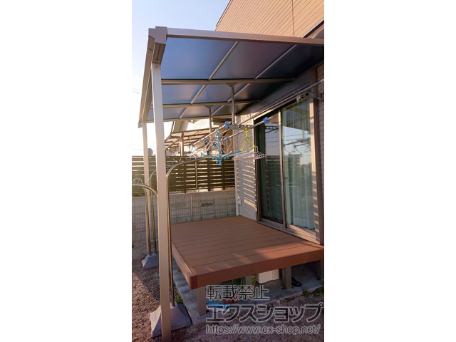 高知県香南市ののテラス屋根 ソラリア F型 テラスタイプ 単体 積雪〜20cm対応 施工例