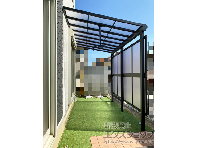 京都府福知山市ののテラス屋根 ソラリア F型 1500 テラスタイプ 単体　積雪〜50cm対応 施工例