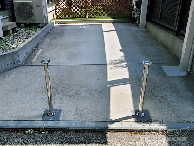 神奈川県横浜市ののカーゲート スペースガード(車止め) F48型 埋込式 キー付き 施工例