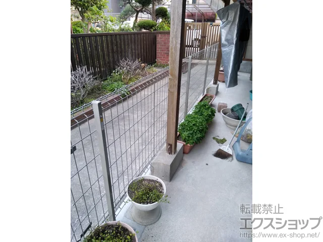 福岡県北九州市のYKKAPのフェンス・柵・塀 イーネットフェンス 3F型 自由柱施工 施工例