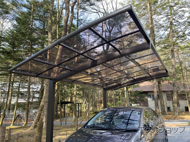 長野県北佐久郡軽井沢町ののカーポート ネスカR (ラウンドスタイル) 積雪〜20cm対応 施工例