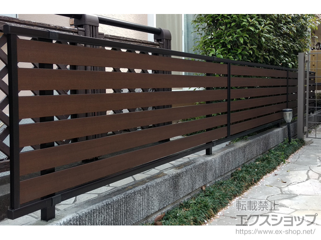 東京都西東京市ののフェンス・柵 モクアルフェンス 横板タイプ　自由柱施工 施工例