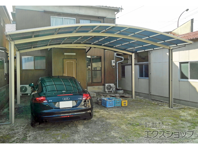 広島県呉市ののカーポート ネスカR (ラウンドスタイル) ワイド 積雪〜20cm対応 施工例