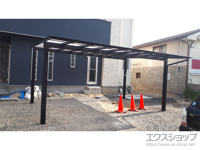 佐賀県小城市ののカーポート ネスカF (フラットスタイル) ワイド 積雪〜20cm対応 施工例