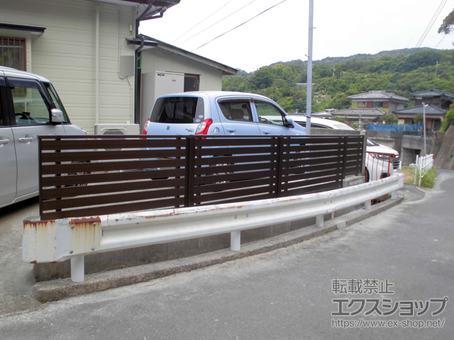 長崎県長崎市ののフェンス・柵 シンプレオフェンスSY1型 横スリット 自由柱施工 施工例