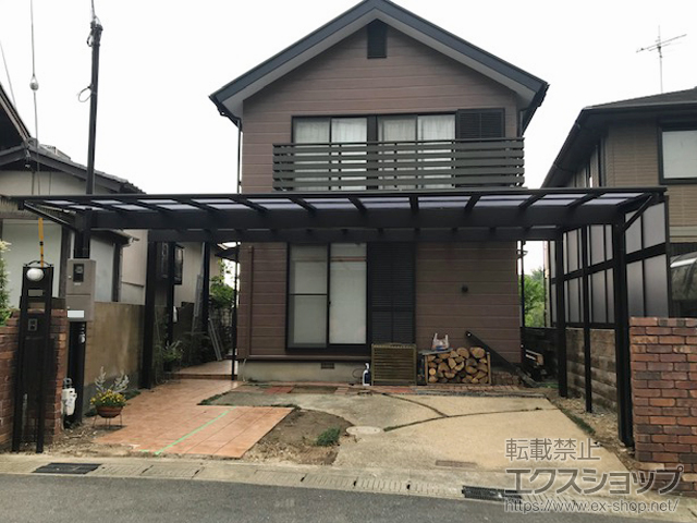 京都府宇治市ののカーポート エフルージュ トリプル FIRST 積雪〜20cm対応　※梁延長仕様*片側1本8ｍ延長 施工例