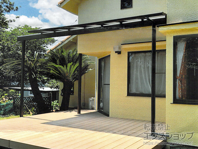 静岡県伊東市ののテラス屋根 テラスVS F型 テラスタイプ 単体 積雪〜30cm対応 *自在桁はね出し納まり 施工例