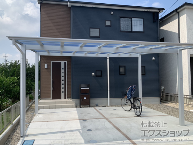 愛知県あま市ののカーポート ソリッドポート ワイド 積雪〜20cm対応 施工例