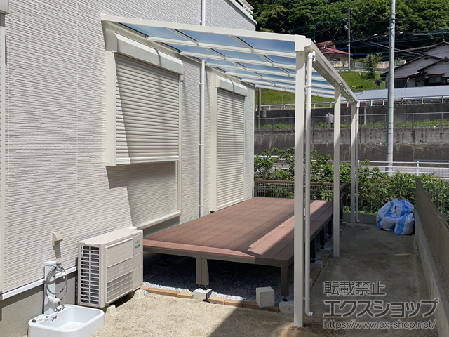 福岡県宗像市ののテラス屋根 ソラリア F型 テラスタイプ 連棟 積雪〜20cm対応 施工例