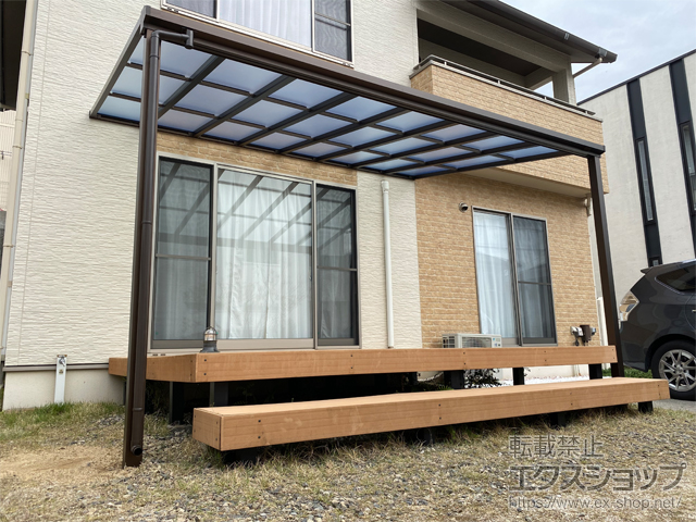 広島県広島市ののテラス屋根 ソラリア F型 テラスタイプ 単体 積雪〜20cm対応 施工例
