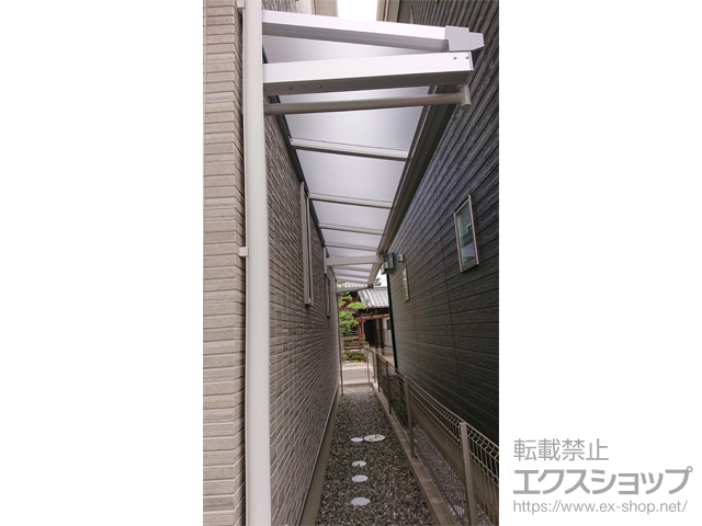 三重県桑名市ののバルコニー・ベランダ屋根 ソラリア F型 ルーフタイプ 連棟 積雪〜20cm対応 施工例