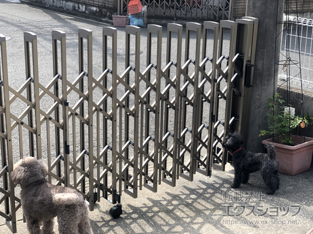 東京都八王子市ののカーゲート トリップゲートII P型 ペットガード付き ノンレール 片開き 30S 施工例