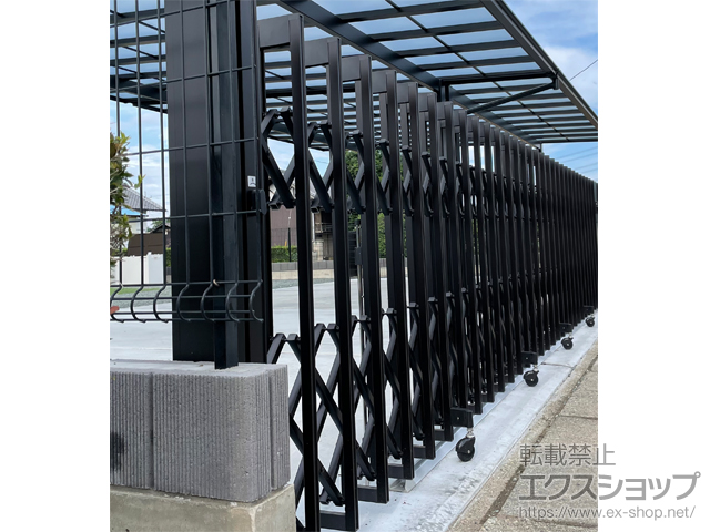 群馬県伊勢崎市ののカーゲート アルシャインII PG型R(ペットガード) Aタイプ センターレール 片開き 630S 施工例