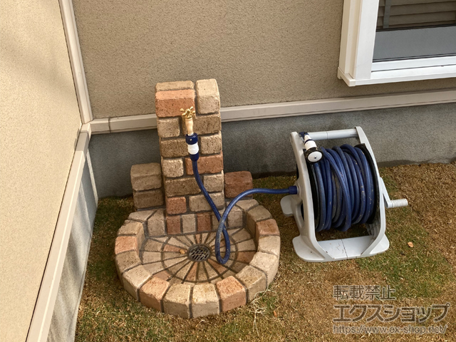 福岡県小郡市のの立水栓・ガーデンシンク 立水栓ユニット サークルタイプ 施工例