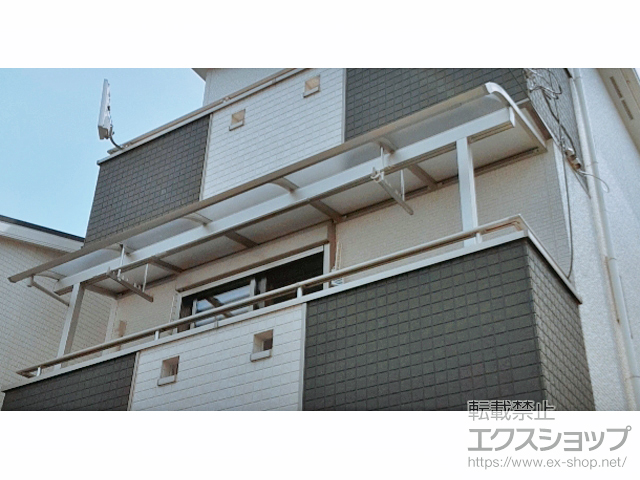 大阪府寝屋川市ののバルコニー・ベランダ屋根 ソラリア R型 屋根タイプ 単体 積雪〜20cm対応 施工例