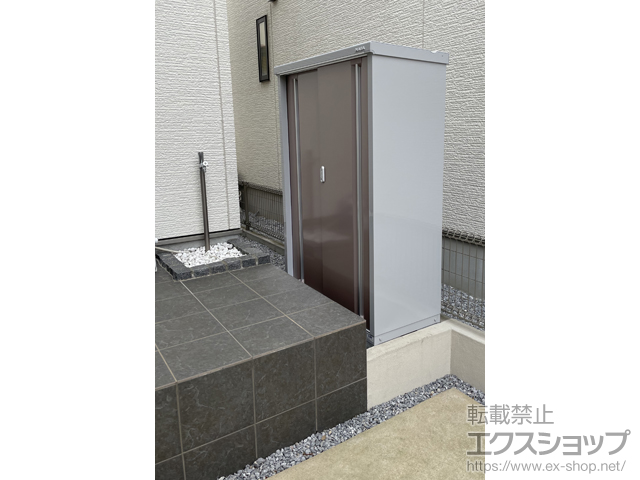 埼玉県越谷市のの物置・屋外倉庫 シンプリー 一般型 1100×515×1603 MJX-115D-P-AR 施工例