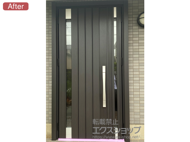 福岡県福岡市のLIXIL リクシル（トステム）の玄関ドア リシェント玄関ドア3 断熱K4仕様 親子仕様(ランマ無)L P77型 ※タッチキー仕様(リモコンタイプ) 施工例