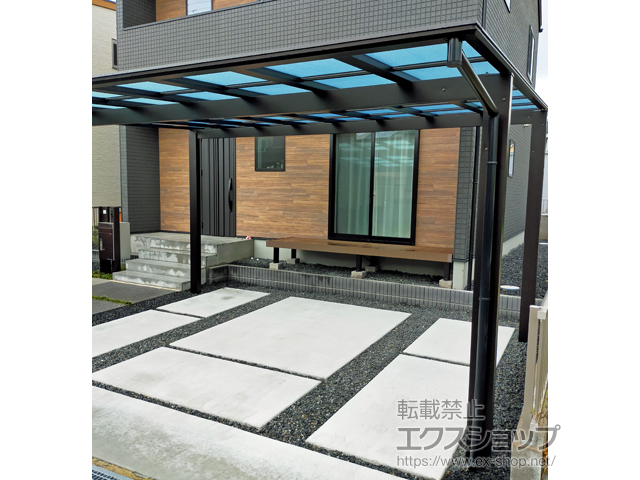 滋賀県湖南市ののカーポート エフルージュ ツイン FIRST 積雪〜20cm対応 施工例