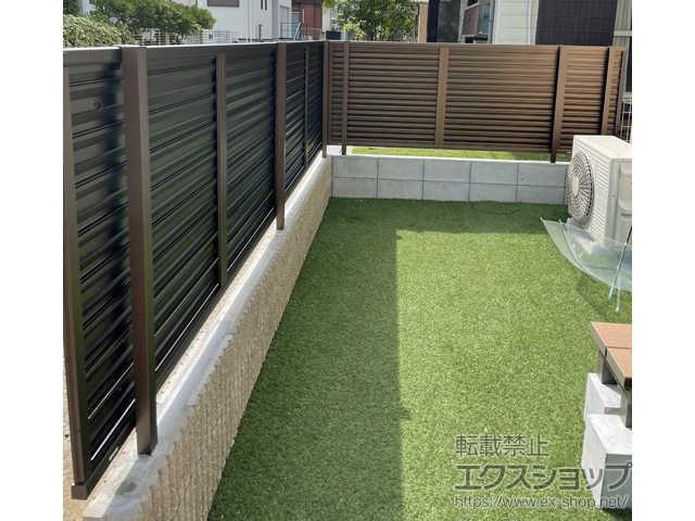 千葉県松戸市ののフェンス・柵 ミエーネフェンス 目隠しルーバータイプ 自由柱施工 施工例