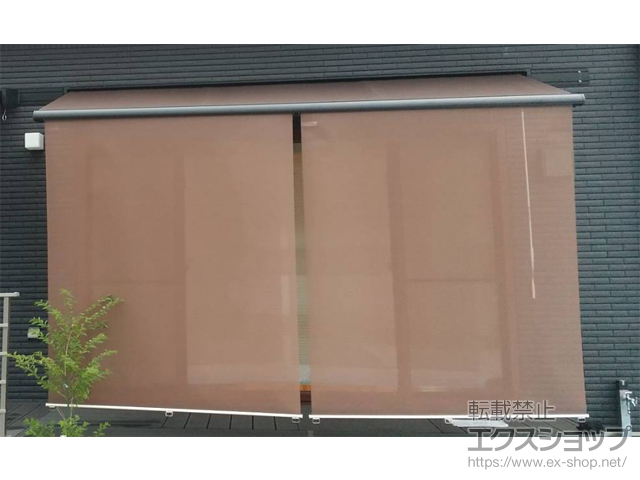 鹿児島県伊佐市のLIXIL リクシル（トステム）のオーニング・日よけ 彩風 あやかぜ CR型 手動式 スクリーン付タイプ 施工例