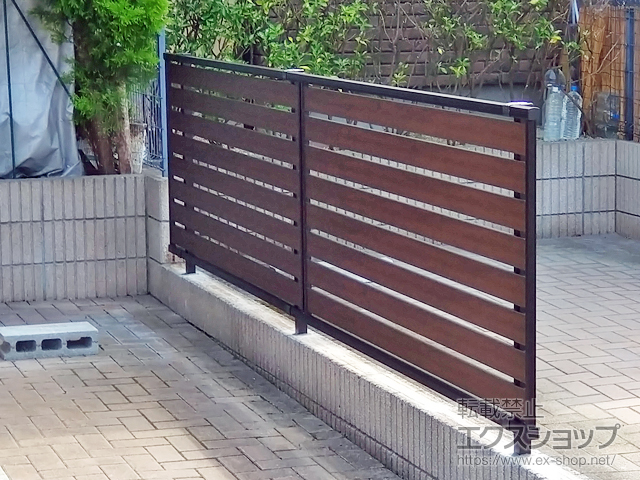 宮城県仙台市ののフェンス・柵 モクアルフェンス 横板タイプ 自由柱施工 施工例