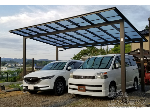 宮城県気仙沼市ののカーポート ソリッドポート ワイド 積雪〜20cm対応 施工例