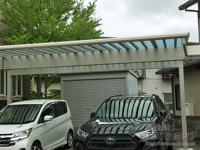 宮城県仙台市ののカーポート エフルージュ ツイン50 積雪〜50cm対応※梁延長仕様*片側1本(7,800mm) 施工例