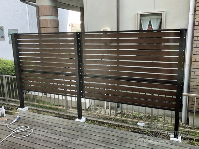 岐阜県岐阜市ののフェンス・柵 モクアルフェンス 横板タイプ 自由柱施工 施工例