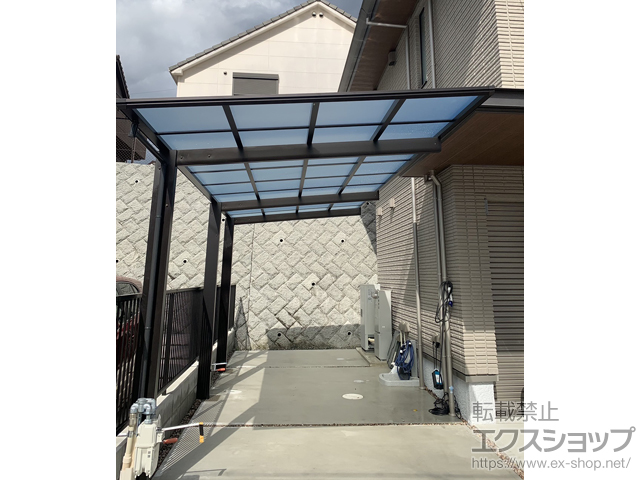 大阪府高槻市ののカーポート エフルージュグラン 延長　積雪〜20cm対応 施工例