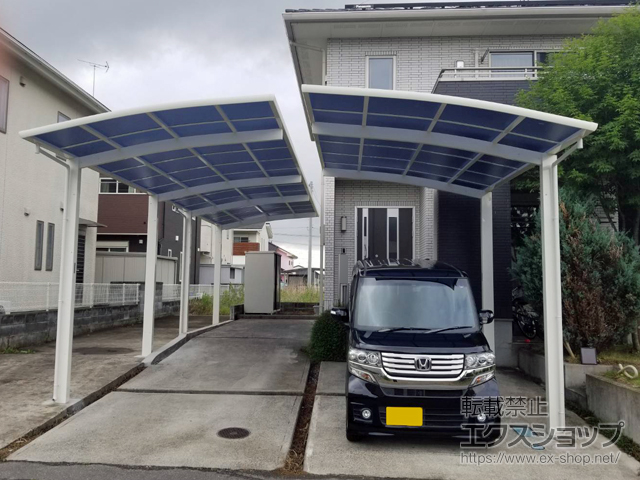 茨城県下妻市ののカーポート レイナポートグラン 縦連棟　積雪〜20cm対応 施工例