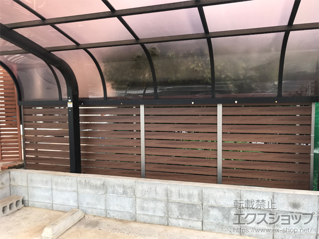 神奈川県横浜市ののフェンス・柵 モクハイフェンス 木調カラー フリーポールタイプ 施工例
