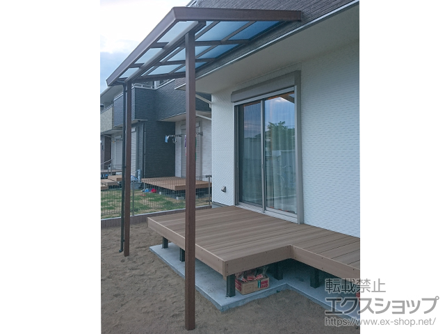 栃木県足利市ののテラス屋根 シュエット テラスタイプ 単体 積雪〜20cm対応 施工例