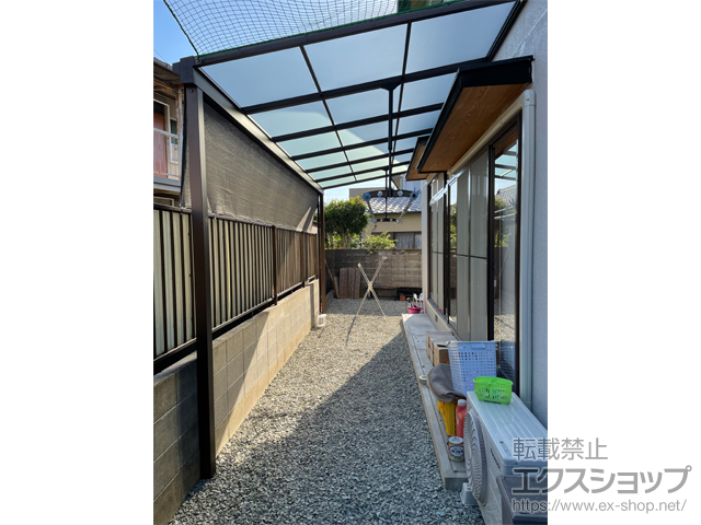 岡山県岡山市ののテラス屋根 ソラリア F型 テラスタイプ 単体 積雪〜20cm対応＋吊り下げ式上下可動物干し 施工例