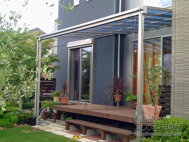 山梨県笛吹市ののテラス屋根 ソラリア F型 テラスタイプ 単体 積雪〜20cm対応 施工例