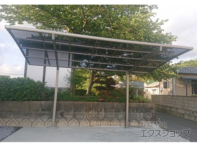 福岡県鞍手郡鞍手町のLIXIL(リクシル)のカーポート ネスカR (ラウンドスタイル) 積雪～20cm対応 施工例
