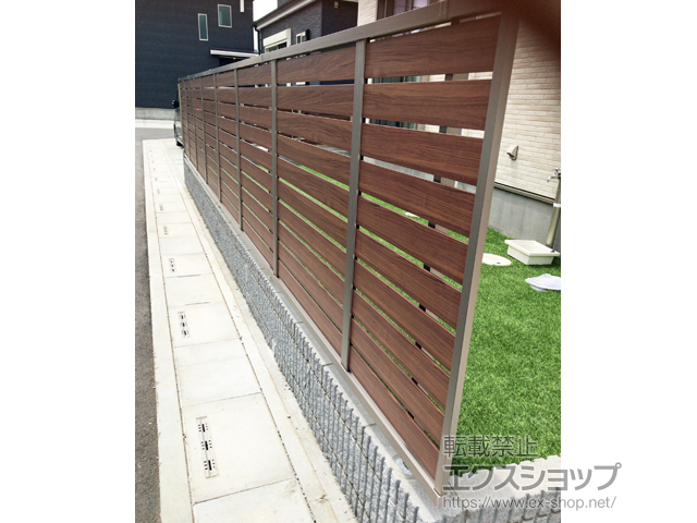 埼玉県鶴ヶ島市ののフェンス・柵 モクハイフェンス フリーポールタイプ 施工例