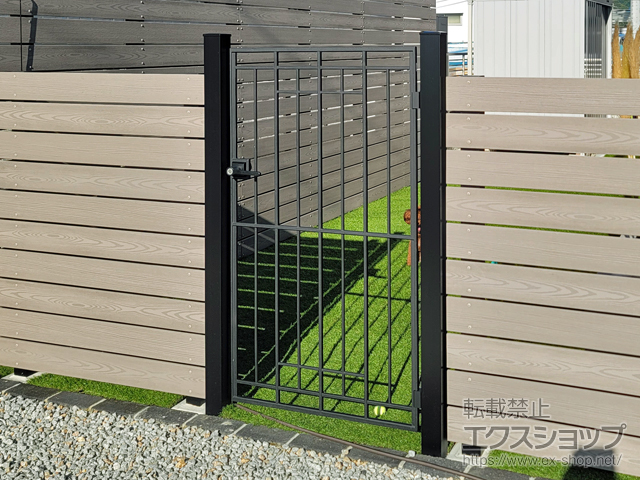 香川県高松市のの門扉 キャスタイル2型 片開き 門柱タイプ 施工例