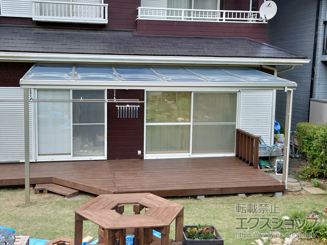 栃木県矢板市ののテラス屋根 ソラリア F型 テラスタイプ 単体 積雪〜20cm対応 施工例