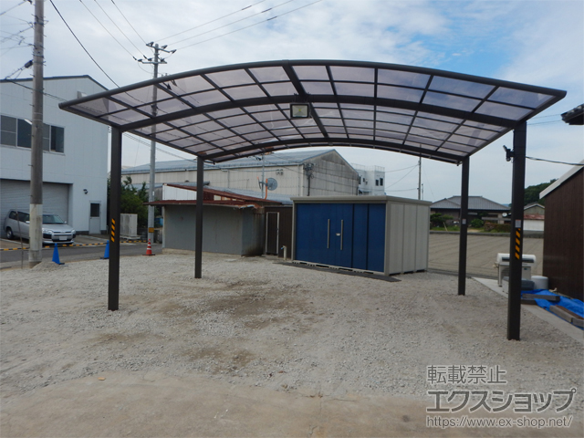香川県高松市ののカーポート ネスカR (ラウンドスタイル) ワイド 積雪〜20cm対応 施工例