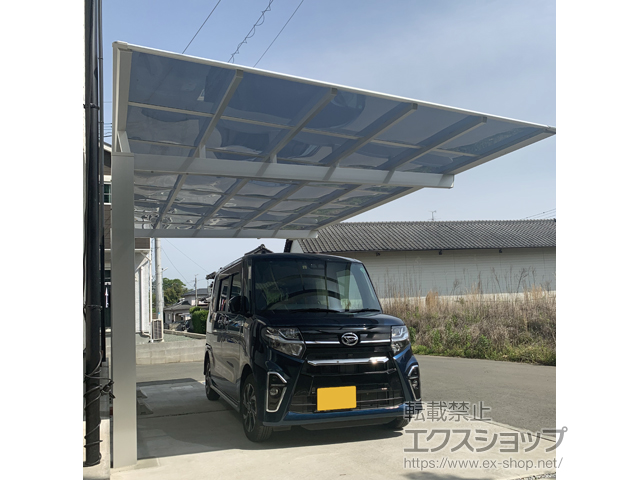 熊本県菊池郡菊陽町ののカーポート ニューマイリッシュ 逆勾配 前下がり 積雪〜20cm対応 施工例