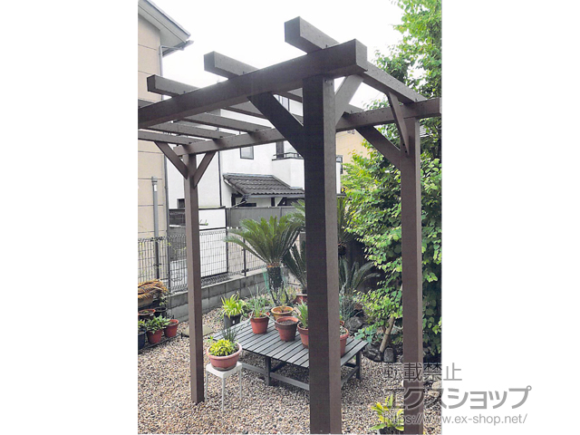 タカショー ECAW-155KD エバーエコウッドパーゴラ 1.5間×5尺 デッキ取付仕様 片柱タイプ ホワイト