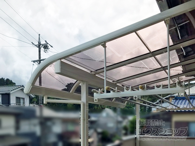 静岡県静岡市のLIXIL リクシル（トステム）のバルコニー・ベランダ屋根 パワーアルファ RB型 屋根タイプ 単体 積雪〜30cm対応 施工例