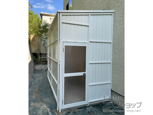 福岡県福岡市ののストックヤード オイトック アルミパネル囲い 両ドアタイプ 単体 積雪〜20cm対応 施工例