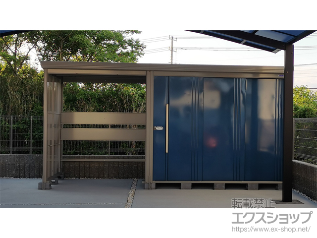 茨城県那珂郡東海村のの物置・屋外倉庫 Mr.ストックマン プラスアルファ 一般型 結露減少型 4379×1590×2110（TP-Z43R15） TP-Z43R15-DB 施工例