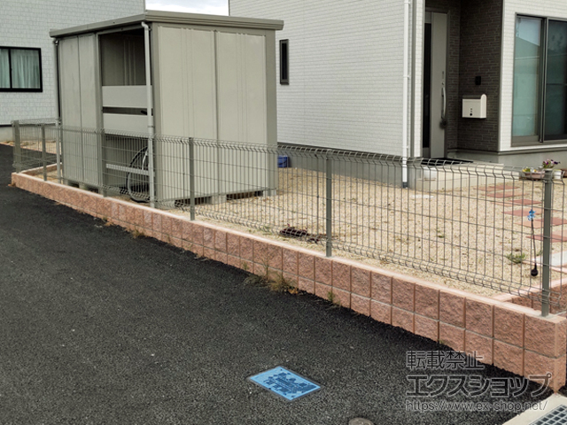 熊本県熊本市ののフェンス・柵 イーネットフェンス 3F型 自由柱施工 施工例