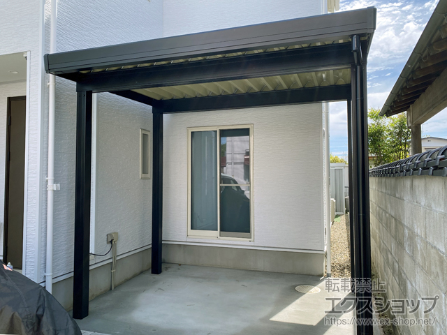 宮城県岩沼市ののサイクルポート・駐輪場 カーポートST 小屋根タイプ 角4本柱 積雪〜100cm対応 施工例