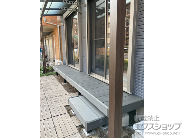 東京都八王子市ののウッドデッキ リウッドデッキ 200＋独立式リウッドステップ2型 施工例